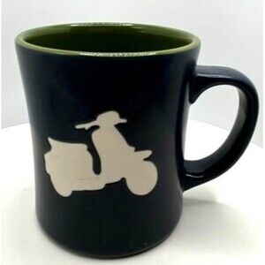 Starbucks 2011 Embossed Etched Vespa Scooter Moped  Porcelain Coffee Cup Mug
